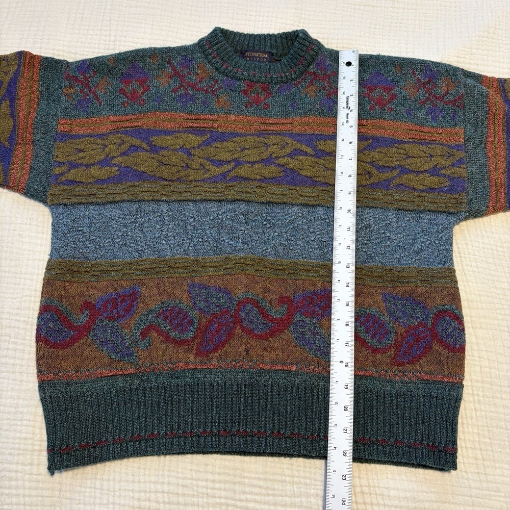 VTG International Passport Sweater Wool Alpaca Blend Made in Italy Medium - Picture 7 of 8